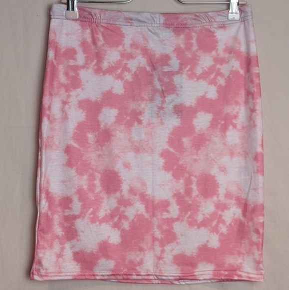 PrettyLittleThing Pink Tie Dye Pull On Basic Midi Skirt size 10 - Picture 1 of 4
